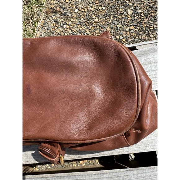 LIZ CLAIBORNE Shoulder Purse Satchel Tote Leather Bucket Bag Brown Rare - Picture 3 of 12